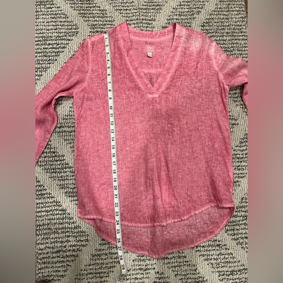 120% lino linen pink  tunic blouse - Picture 8 of 16